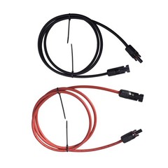 1 Pair 12AWG Black And Red Solar Panel Extension Cable Wire Connector 12AWG