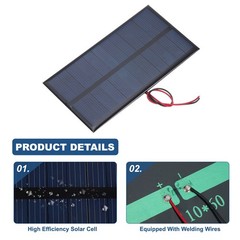 5 pcs mini solar panels 6V 0.96W 160mA for cables 110x60mm