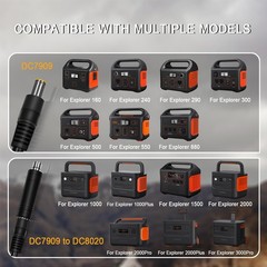 Solar Panel Adapter Cable 6FT DC 8mm Jackery 3000 2000 1500 Explorer Compatible