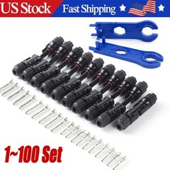 1-100Set Male Female Wire Cable Connector Set Solar Panel Waterproof Connector