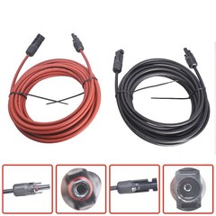 1 Pair 30ft Solar Panel Extension Cable Wire Connector Black + Red 12AWG