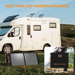 100W Portable Solar Panel – Fast Charging USB-C PD with 5 Ports for Outdoors