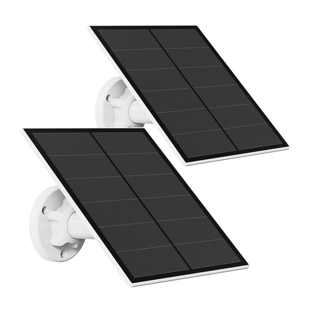 2 Pack 5W Solar Panel for Security Camera USB Rechargeable Power Bank Compatible