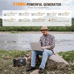 Travel-Friendly 500W Solar Generator with 2 AC Outlets – Lightweight & Versatile