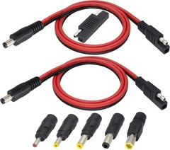 2Pack SAE to DC Adapter Cable SAE Plug to DC 5.5mmx2.1mm Male Connector Cables w