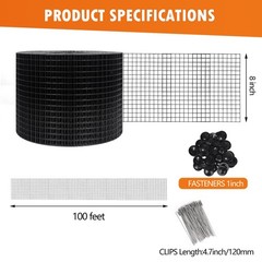 Solar Panel Bird Guard Mesh| 8in x 100ft Black PVC Coated Heavy Duty Galvaniz…