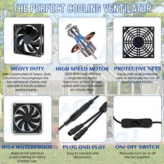 18v Solar Powered Fan Kit Solar Panel Waterproof DC Exhaust Fan for Chicken Coop