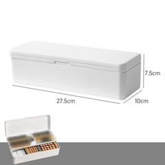 White Gray Battery Storage Case ABS Material 27.5 x 10 cm Stackable Design