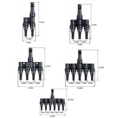 GEYA 1 Pair T Branch PV Solar panel Cable Connectors 2/3/4/5/6 IP67 Male&Female