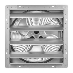 18 Inch Shutter Exhaust Fan Wall Mounted Automatic Louvers Silver, Sturdy Steel