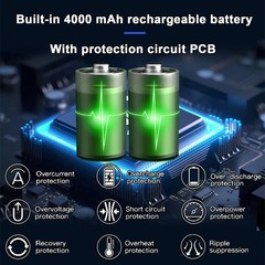 3W Solar Panel with Built-in 4000mAh Battery, IP65, 13.2ft Charging Cable, on…