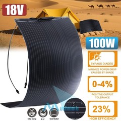 Real 100W 18V Flexible Mono Solar Panel Off Grid RV Camping Home Caravan Boat
