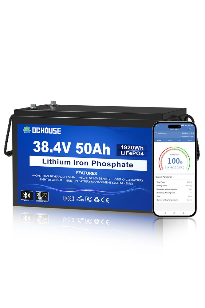 36V 50Ah Lithium Golf Cart Bluetooth Battery Smart Monitor Trolling Motor RV