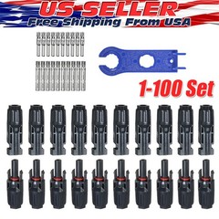 1-100Set Male Female Wire Cable Connector Set Solar Panel Waterproof Connector