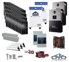 25KW Complete Offgrid Solar Kit + EG4 18kPV + 2x 32KW OMO 48V Freedom Series Lit