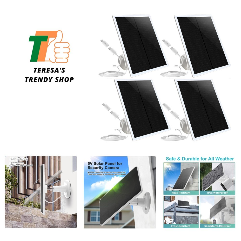 360-Degree Adjustable Solar Panel Charger for Arlo Essential/Spotlight Cameras
