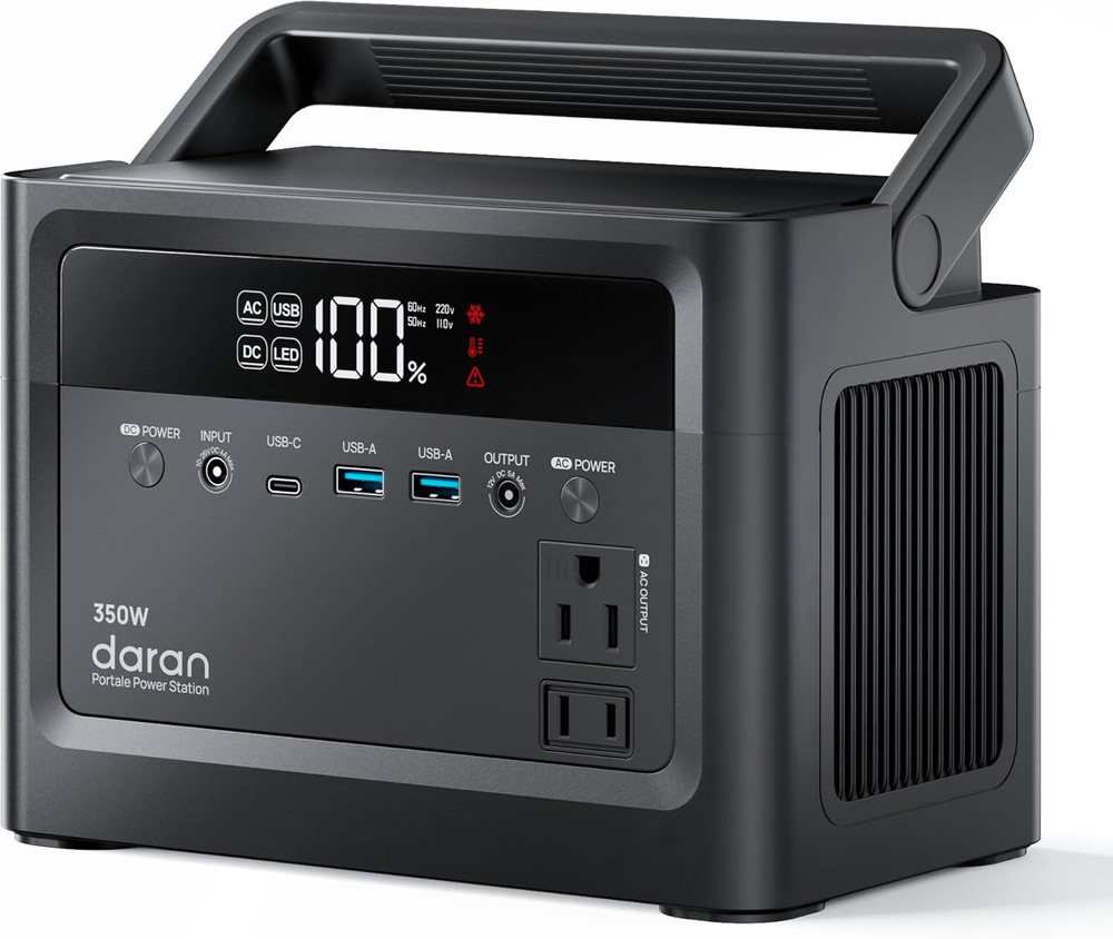 Portable Power Station 350W, 230.4Wh Power Bank Lifepo4 Battery 110V Pure Sine W