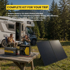 ROCKSOLAR Promo 500W 12V Off-Grid Solar System – Complete Kit for Home & RV