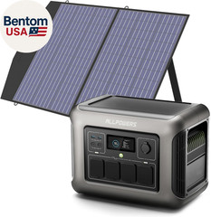 R1500L Portable Power Station with SP027 Solar Panel, 1600W 1056Wh Lifepo4 Solar