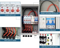 Solar 4 String PV Combiner Box with Lightning Arreste, 15A Rated Current Fuse…