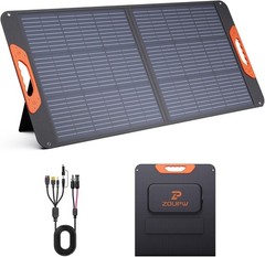 100W Portable Solar Panel with 5-in-1 Cable 23.5% Efficiency Mono Foldable