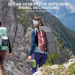 Portable Solar Generator 300W with Foldable 60W Panel