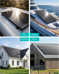100W High-Efficiency Monocrystalline Solar Panel for RVs, Boats & Off-Grid