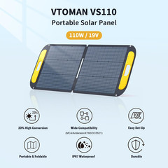 VTOMAN Portable Solar Panel for Solar Generator, 110W 19V Folding Solar Charger