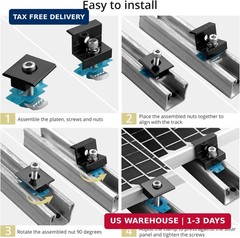 Anbte 10 PCS Solar Panel Mounting Brackets for Unistrut, Aluminium 30mm/35mm 6 x