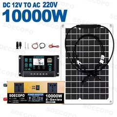 SOECOPO 10000W Solar Power System Kit 12V24V to 110V220V Inverter Flexible PangD