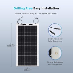 100W Flexible Solar Panel – Ultra Lightweight 12V Off-Grid Charger for RVs & …