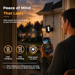 8W Solar Panel for Ring Camera-Pack Solar Panel Charger Compatible with 2 Black