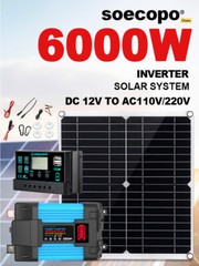 6000W Solar Power System 100A MPPT Controller 300W Panel 12V to 110V/220V