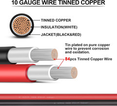 Igreely 10 Gauge Wire Solar to O Ring Cable Solar Panel Adapter Kit Cable Connet