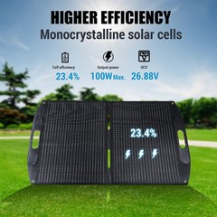 200W 100W Foldable Mono Solar Panel for Home RV Camping Off-Grid Power Station