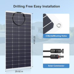 2-Pack 200W Flexible Solar Panels – Lightweight, Waterproof for RV & Off-Grid