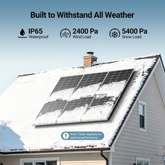 HQST 100W 12V Solar Panel, 9BB, 23% High Efficiency, Grade A+ Cells, IP65