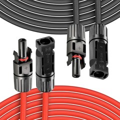 40FT Solar Panel Extension Cable 10AWG 6mm² 1500V MC4 Connector PV Wire