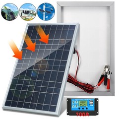 10W Solar Panel 12V Trickle Charger Battery Charger Kit Maintainer Boat Car RV