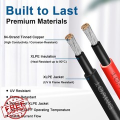 XRDS-RF 10AWG Solar Cable 50FT 2 Pack Red Black