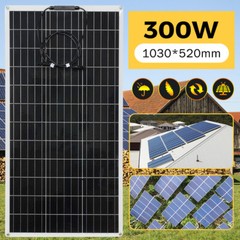300W 100W Solar Panel Battery Charger Controller Home Car Trailer Boat RV Camp