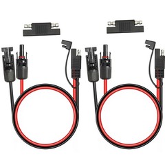 2PCS 3FT SAE Adapter Cable – 10AWG Solar Panel Extension for RV Battery Charger