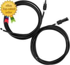 10Ft 10AWG Solar Adaptor Wire Extension Cables with Female and Male Connector