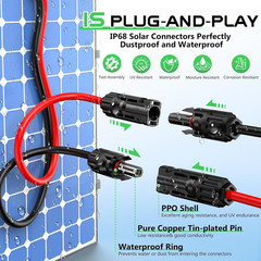 10AWG XT60 Solar Cable- Solar to XT60 Cable 3 10 15 20 25 40 50FT Charging Adapt