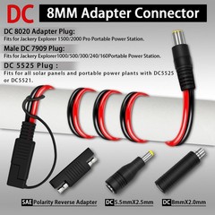 Versatile 6FT SAE to DC8mm Power Adapter with DC7909 Converters for Generators
