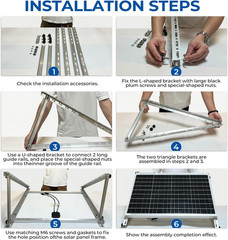 2 Sets 45 Inch Solar Panel Mount Brackets | Adjustable with Foldable Tilt Legs,