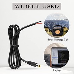 GINTOOYUN 2 Pack DC7909 Power Pigtails Cable, 12V DC 8mm Male Plug to Bare Wire
