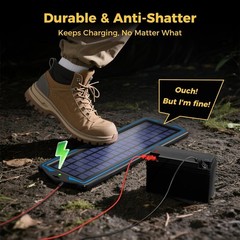 Portable 5W Solar Panel Kit with Built-in Controller for 12V Battery Maintenance