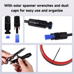 10FT 10AWG Solar Panel Extension Cable PV Wire Solar Connector Pair Black & Red