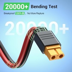 10FT Solar Connector to XT60 Adapter Extension Cable, 10 ft 12AWG Red and Black